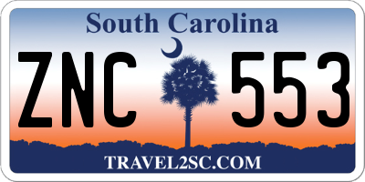SC license plate ZNC553