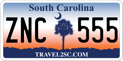 SC license plate ZNC555
