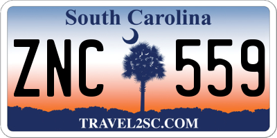 SC license plate ZNC559