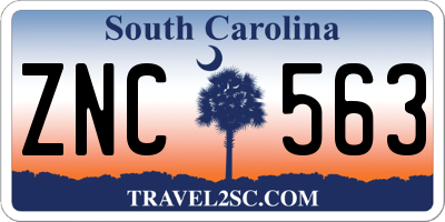 SC license plate ZNC563