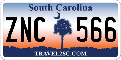 SC license plate ZNC566