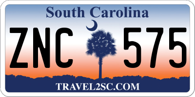 SC license plate ZNC575