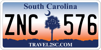 SC license plate ZNC576
