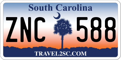 SC license plate ZNC588