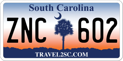 SC license plate ZNC602