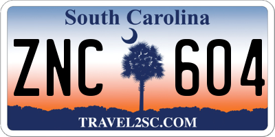 SC license plate ZNC604