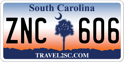 SC license plate ZNC606