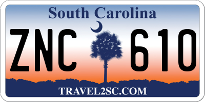 SC license plate ZNC610
