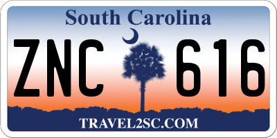 SC license plate ZNC616