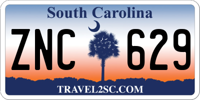 SC license plate ZNC629