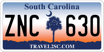 SC license plate ZNC630