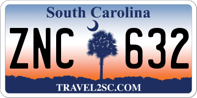 SC license plate ZNC632