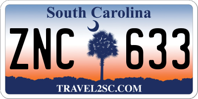 SC license plate ZNC633
