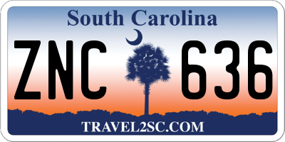 SC license plate ZNC636