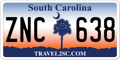 SC license plate ZNC638