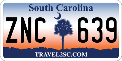 SC license plate ZNC639