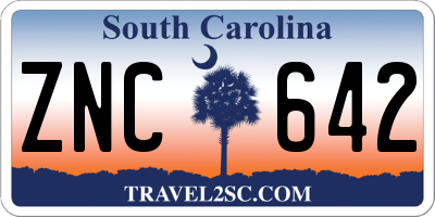 SC license plate ZNC642