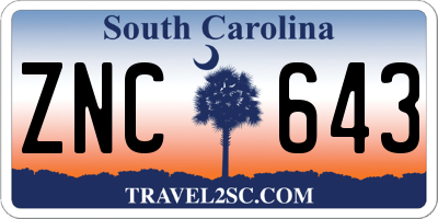 SC license plate ZNC643