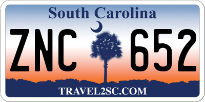 SC license plate ZNC652