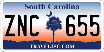 SC license plate ZNC655
