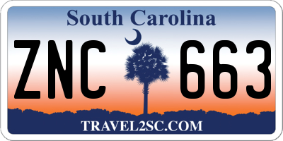 SC license plate ZNC663