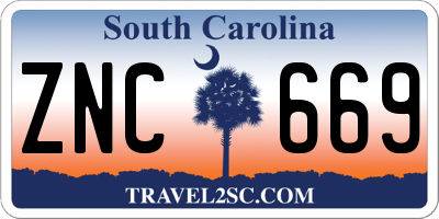 SC license plate ZNC669