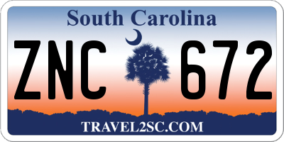 SC license plate ZNC672