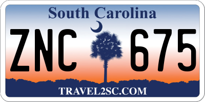 SC license plate ZNC675
