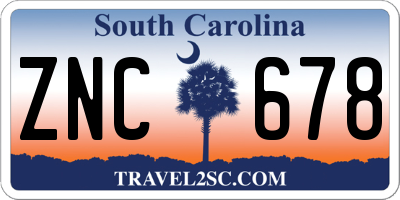 SC license plate ZNC678