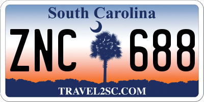 SC license plate ZNC688