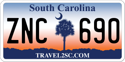 SC license plate ZNC690