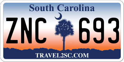 SC license plate ZNC693