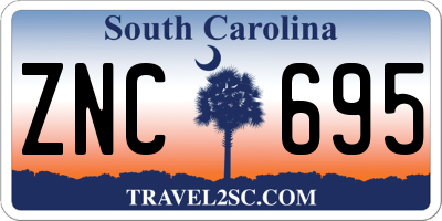 SC license plate ZNC695