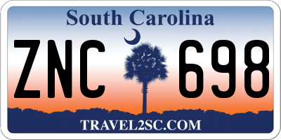 SC license plate ZNC698