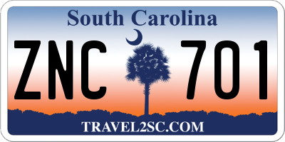 SC license plate ZNC701