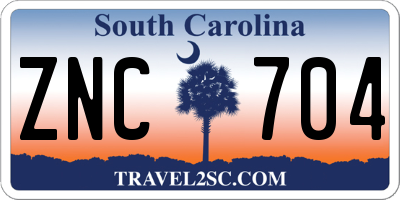 SC license plate ZNC704