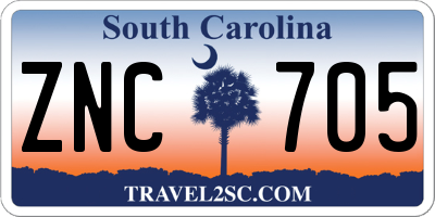 SC license plate ZNC705