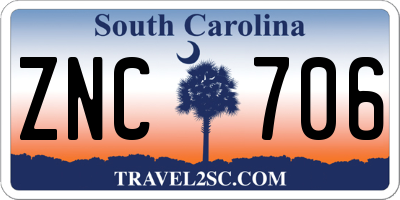 SC license plate ZNC706