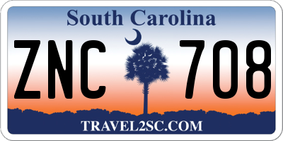 SC license plate ZNC708