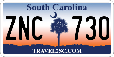 SC license plate ZNC730