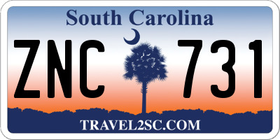 SC license plate ZNC731