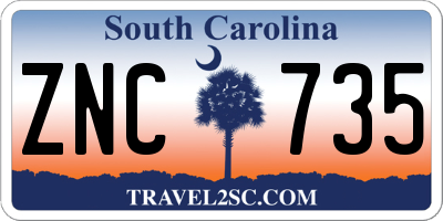SC license plate ZNC735