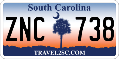 SC license plate ZNC738