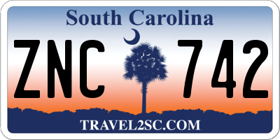 SC license plate ZNC742
