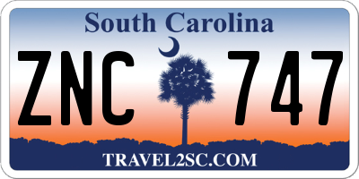 SC license plate ZNC747