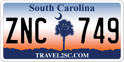 SC license plate ZNC749