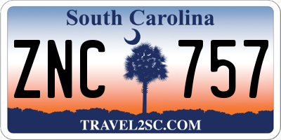 SC license plate ZNC757