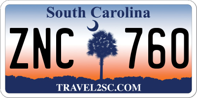SC license plate ZNC760
