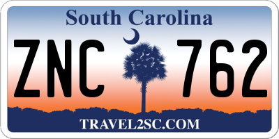 SC license plate ZNC762