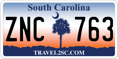 SC license plate ZNC763